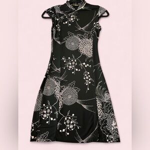 VTG Jane Norman Y2K Asian Inspired Frog Closure Mini Dress UK 10 US 4